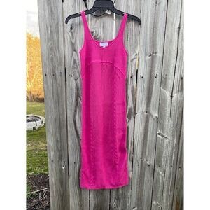 Sofia Jeans by Sofia Vergara Pink Ribbed Cable Knit Midi Tank‎ Dress Small